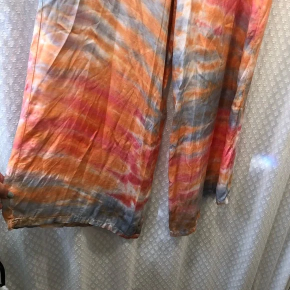 YOUNG FABULOUS & BROKE •tie dye wide leg pants LARGE - Picture 3 of 5
